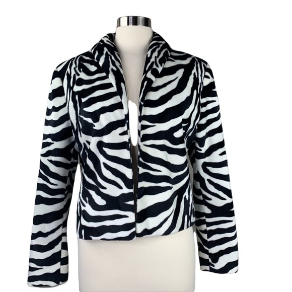 Focus 2000 by Charles Glueck Crop Zebra Jacket Size 10 - Picture 1 of 9